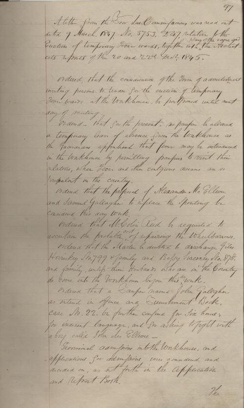 Milford BG Minutes 15 March 1847 re fever